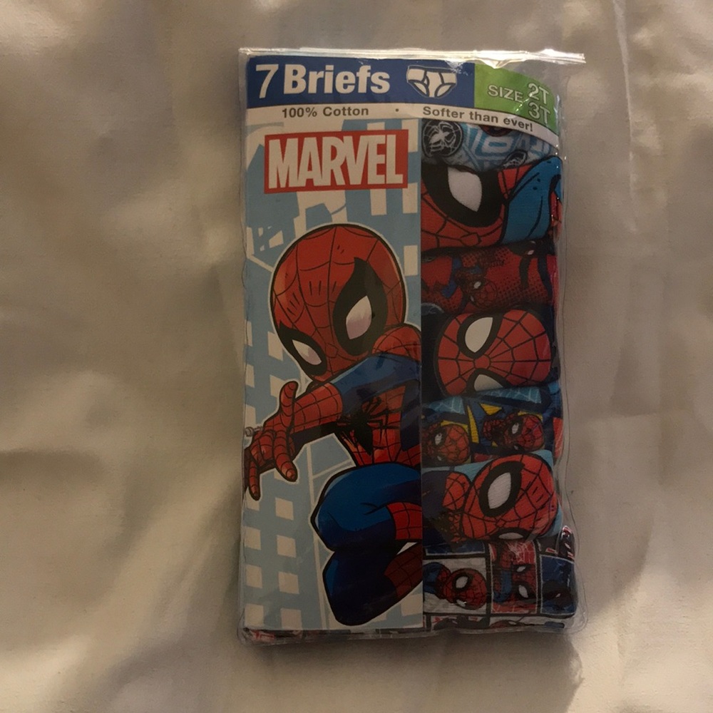 7 briefs marvel 2t 3t 100% cotton Spider-Man NWT